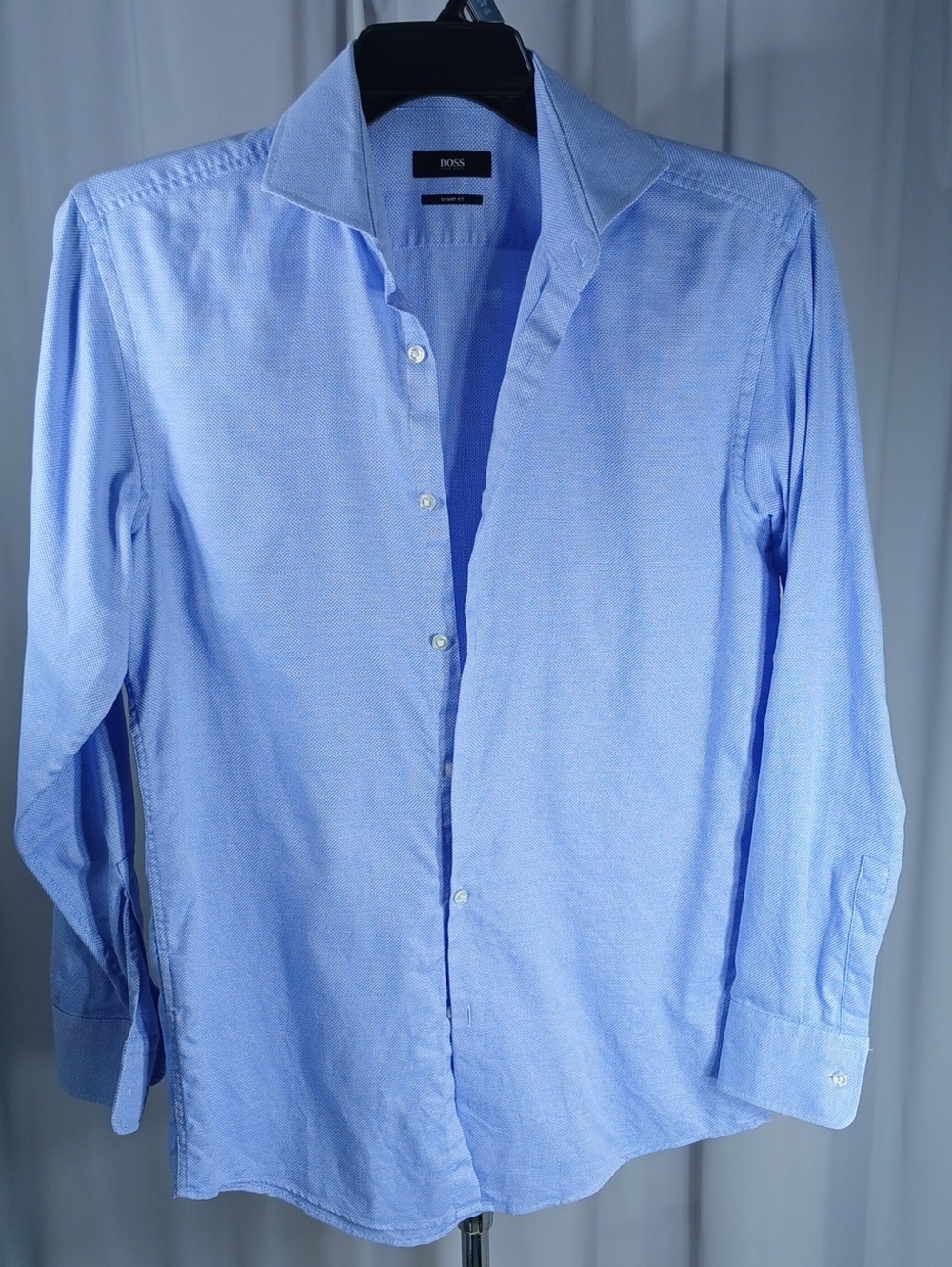 BOSS Men's Sky Blue cotton Dress Shirt